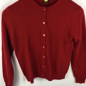 Henri Bendel Vintage Cashmere Red Large Cardigan